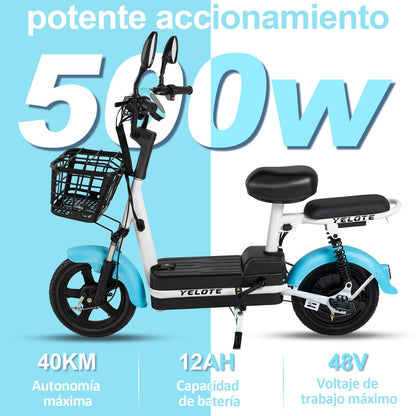 XHY-4 Bicicleta Eléctrica Little Mirage Modelo Ligero Motor 500W Largo Alcance