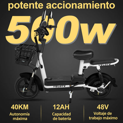 XHY-1 Bicicleta Eléctrica Little Mirage Modelo Ligero Motor 500W Largo Alcance