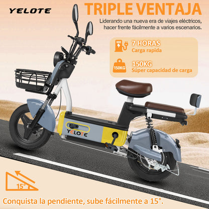 Bicicleta eléctrica con estilo de moda 50KM de largo alcance