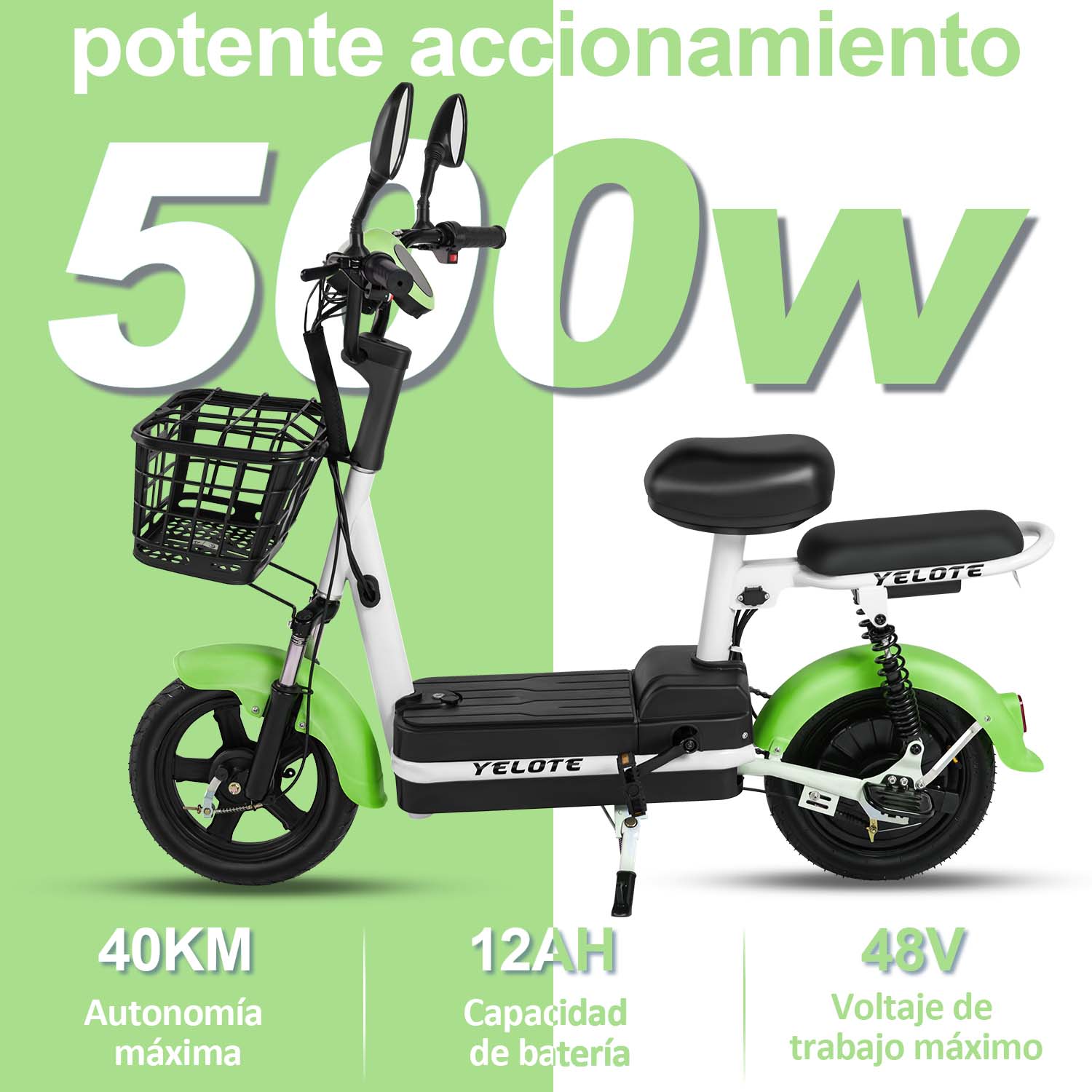 XHY-3 Bicicleta Eléctrica Little Mirage Modelo Ligero Motor 500W Largo Alcance